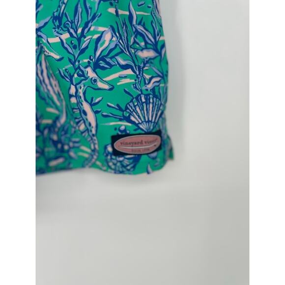 Vineyard Vines Green Tropical Seahorses Chappy Swim Trunks Shorts Size Large - Picture 3 of 9